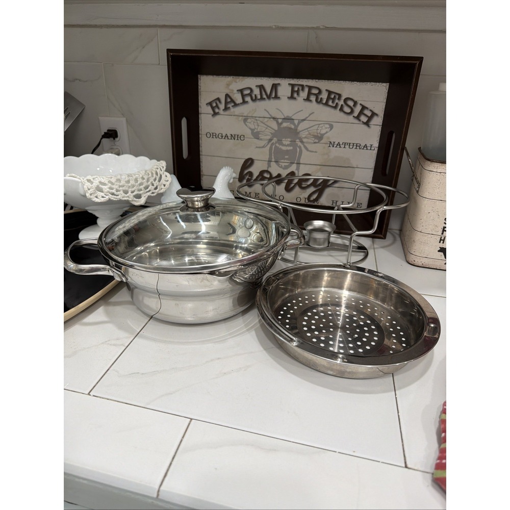 Wolfgang Puck 042004 food warmer Chafing Buffet BISTRO W/Steamer & Lid 3 Qt